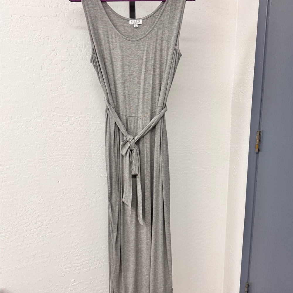 New Gray Sleeveless Maxi Dress